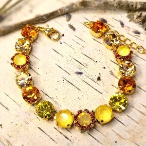 Elegant Gold and Yellow Crystal Bracelet
